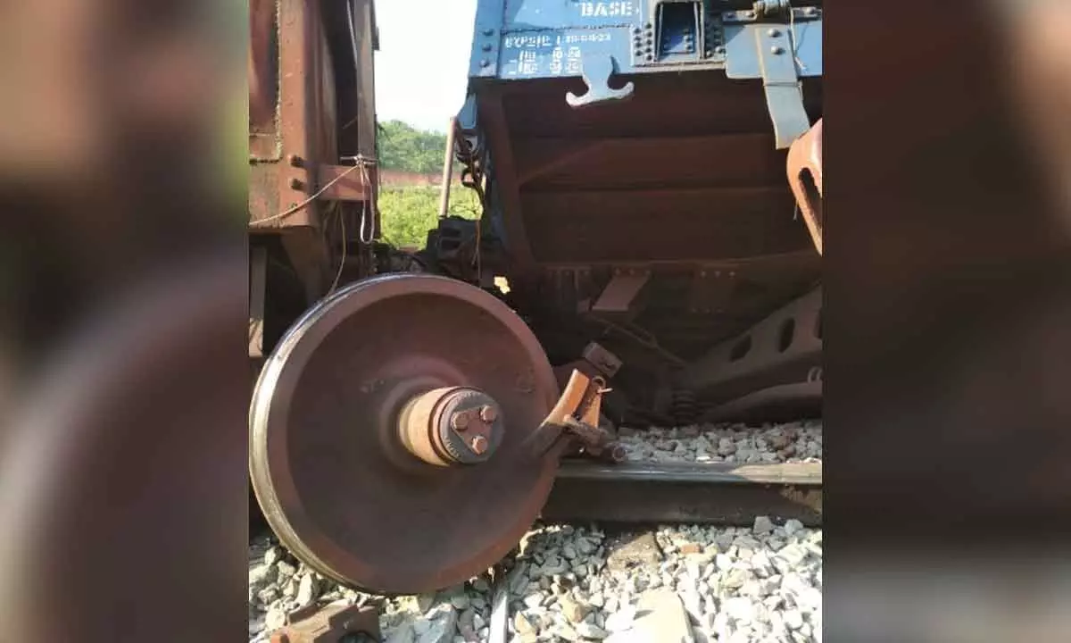 A goods train derailed