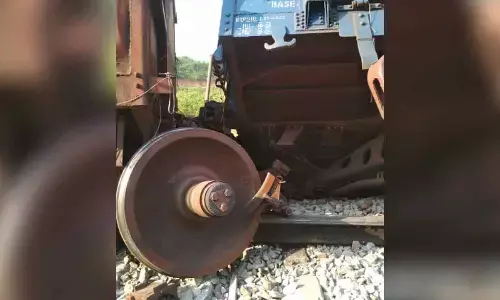 A goods train derailed