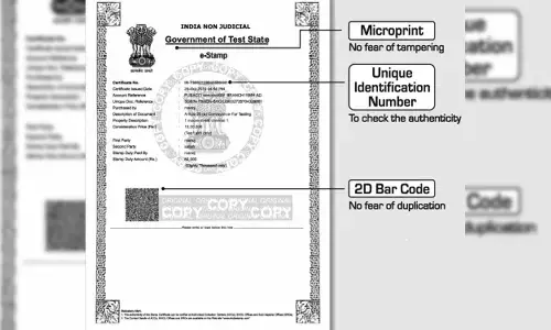 E-stamping for registrations