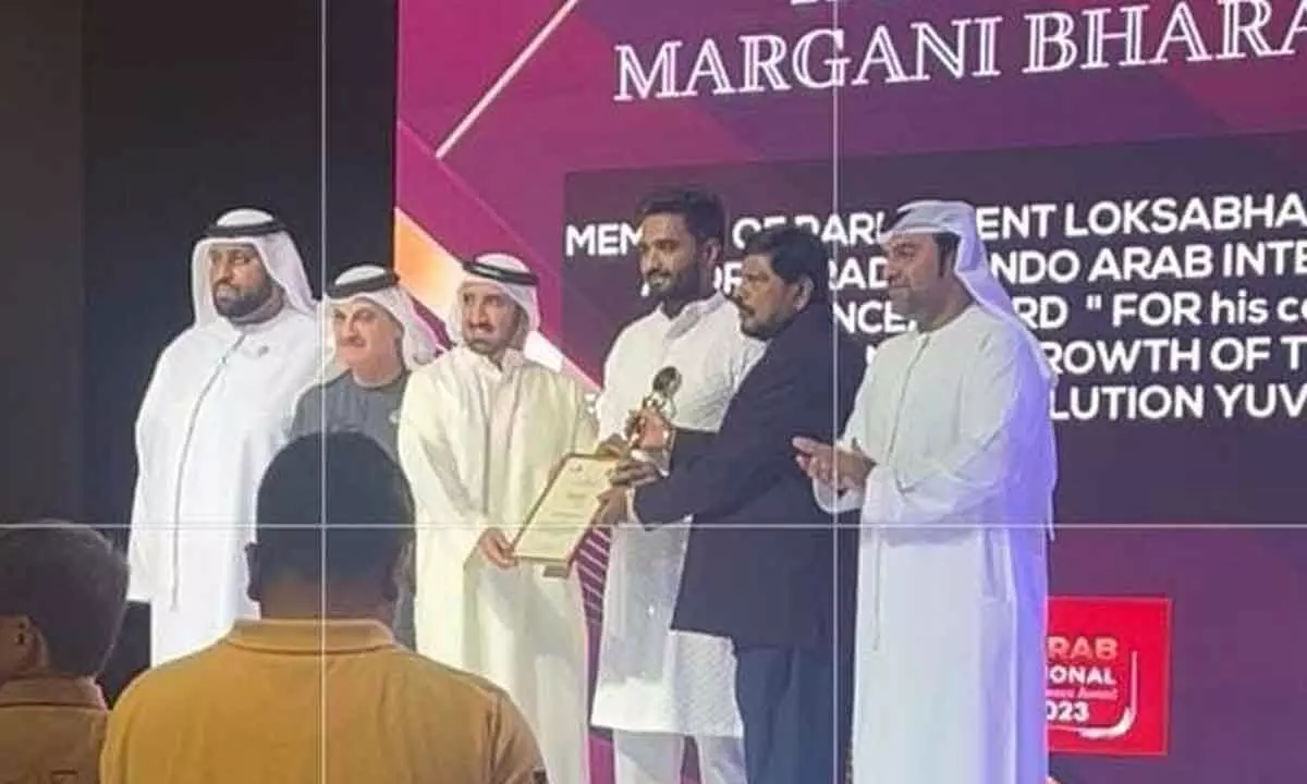 MP Bharat receives Indo-Arab International Excellence Award