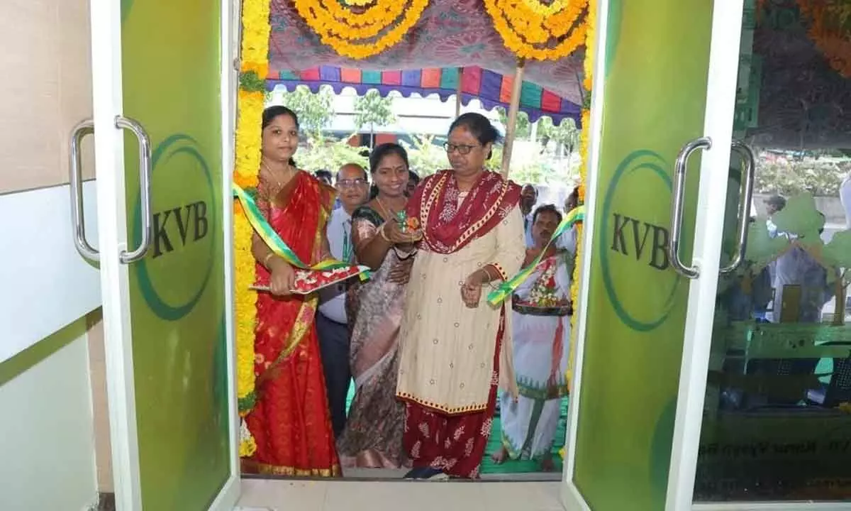 RDO BLN Raja Kumari inaugurating KVB branch at Sattenapalle on Monday