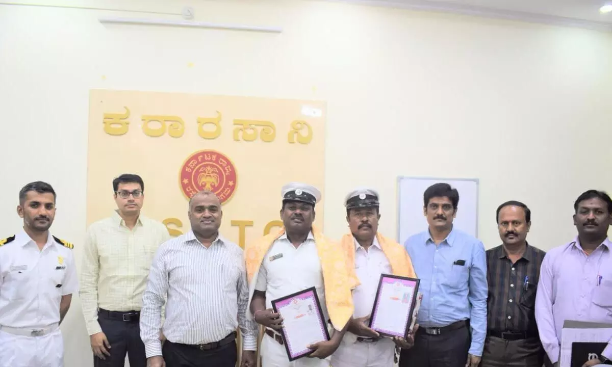 KSRTC staff honoured for bravery and achievement