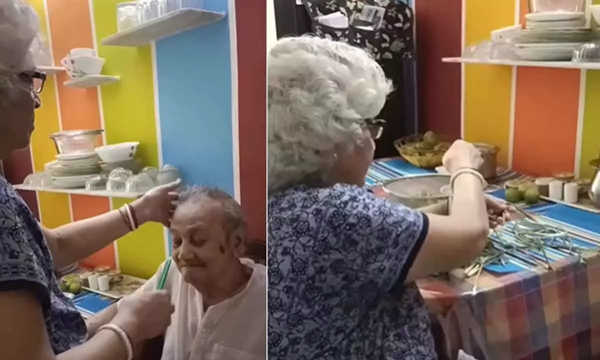 Watch The Viral Video Of An Elderly Man  Nudging His Wife