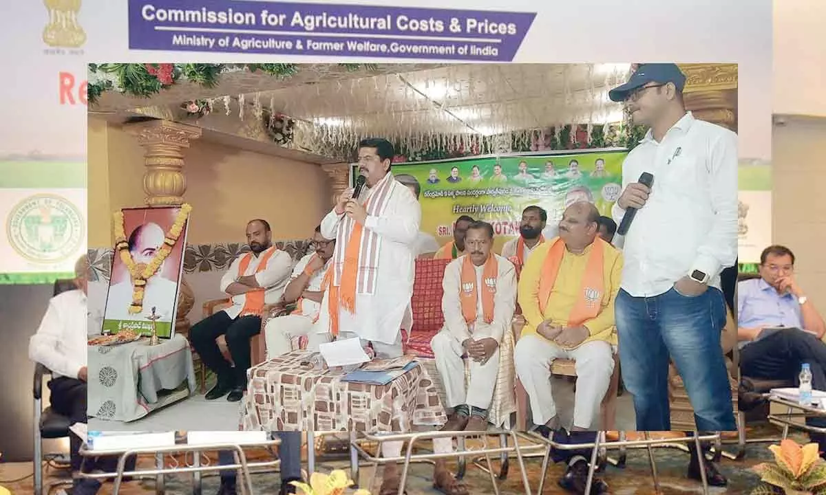 BJP MP Manoj Kotak addressing a meeting in  Parvathipuram on Friday