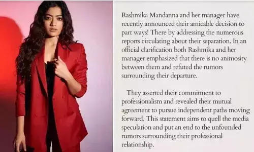 Rashmika and her manger give clarity on their separation