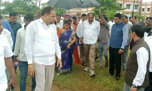 MLAs, collector visiting the Polytechnic College in Parvathipuram on Saturday