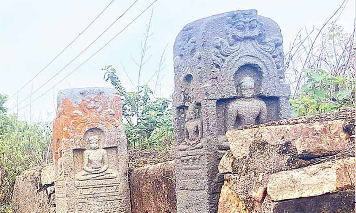 Hyderabad Millenniumold Jaina sculptures found fitted to a sluice
