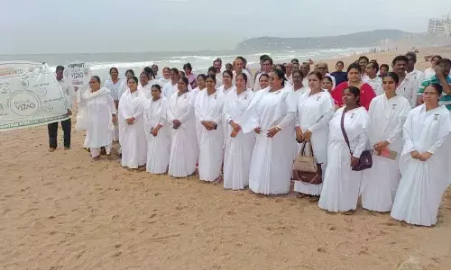 Brahma Kumaris taking part in Eco-Vizag campaign in Visakhapatnam on Sunday