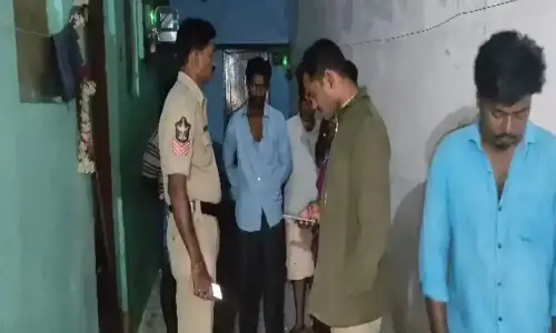 Police inspecting the house over suspected bomb explosion in Kupaam on Monday