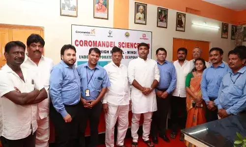 IT minister Gudivada Amarnath at the modernised science lab of Mindi Zilla Parishad High School in Visakhapatnam on Monday