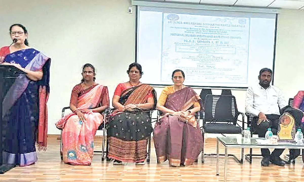 MARPU Trust director Ravuri Suez speaking at a programme in Vijayawada on Tuesday