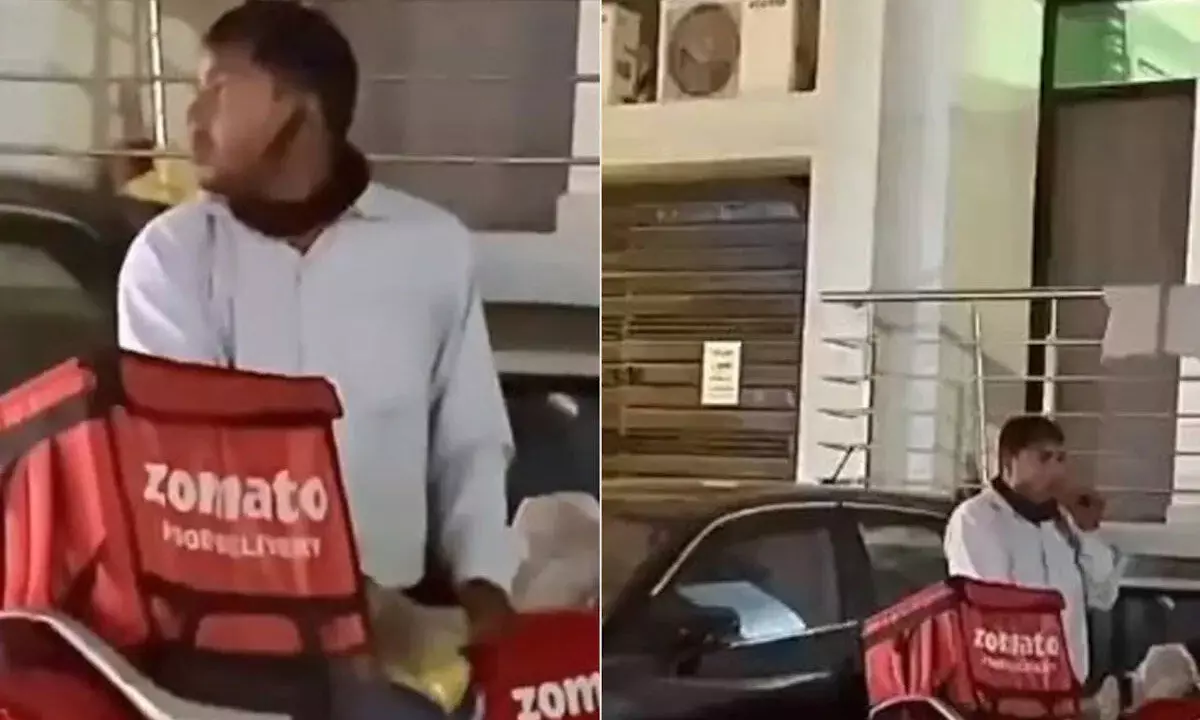 Watch The Viral Video Of A Zomato Delivery Agent Eating His Food In Such Hurry
