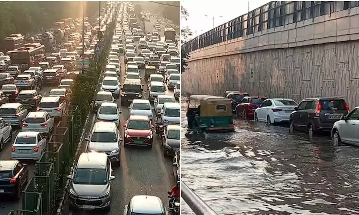 Waterlogging, traffic snarls in Delhi after heavy rainfall