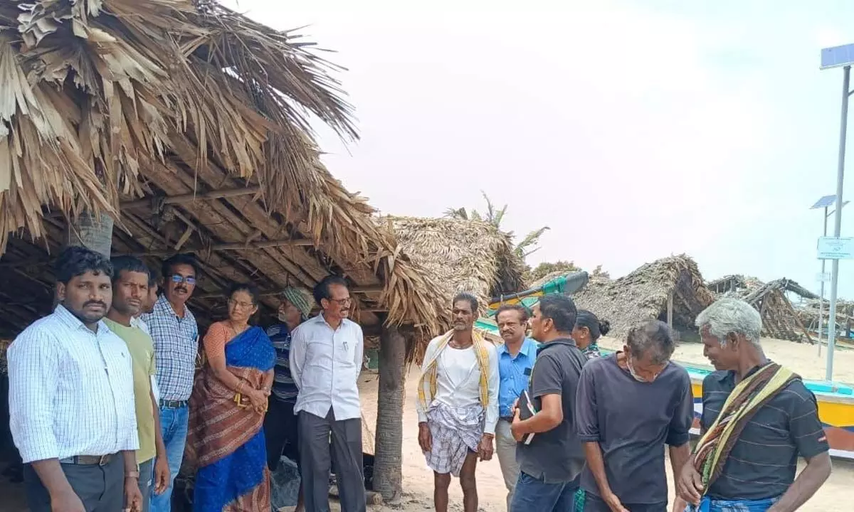 Members of experts’ team collecting information from locals at Narayana Jagannadha Puram beach in Ranastalam mandal in Srikakulam district