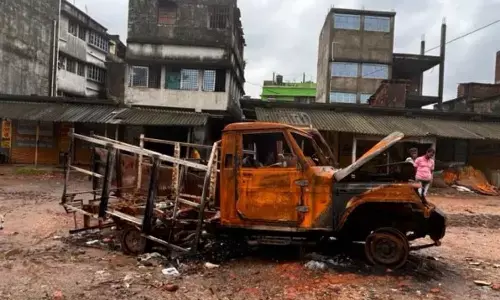 Signs of Violence and Arson: Charred Vehicles Abandoned Near Bhangar II BDOs Office