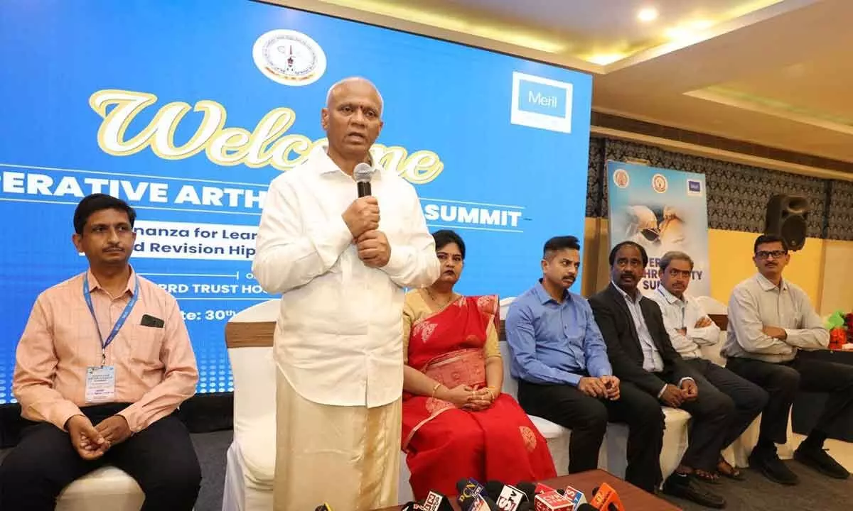 TTD EO A V Dharma Reddy speaking after inaugurating  Operative Arthroplasty Summit in Tirupati on Friday