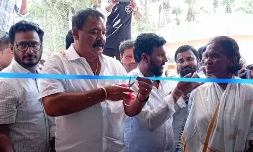 YSRCP Etcherla MLA, Gorle Kiran Kumar inaugurating community hall in Ranastalam mandal on Friday
