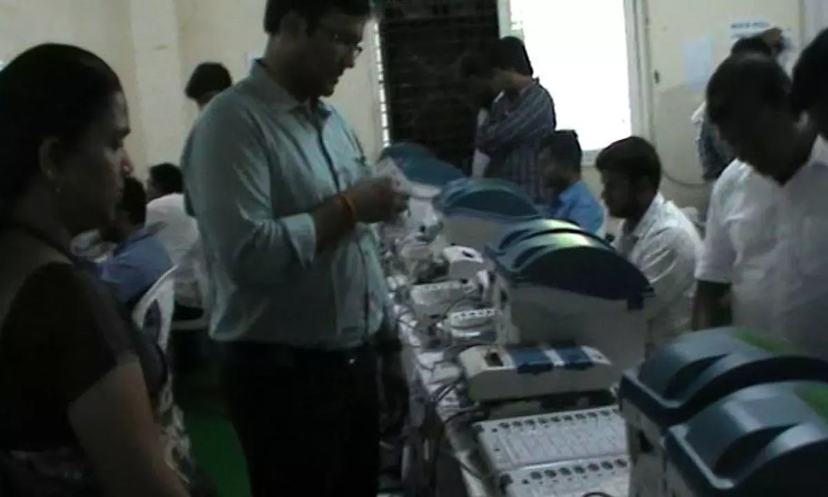 Rangareddy: Mock Poll held on EVMs and VVPATs for general elections in Rajendranagar