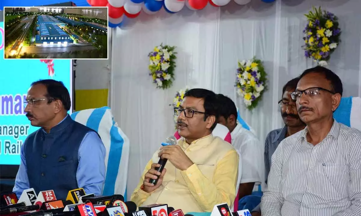Arun Kumar Jain, General Manager, South Central Railway  briefed  media  on upcoming Railway Manufacturing Unit . Narendra Modi,  Prime Minister will lay foundation stone at Kazipet on  July 8. Pictures -Srinivas Setty