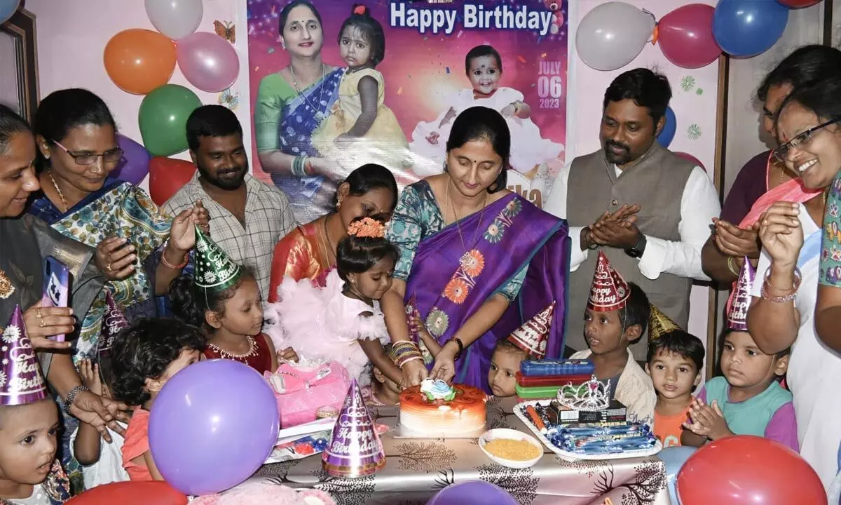 Collector attends the birthday party of an adopted girl
