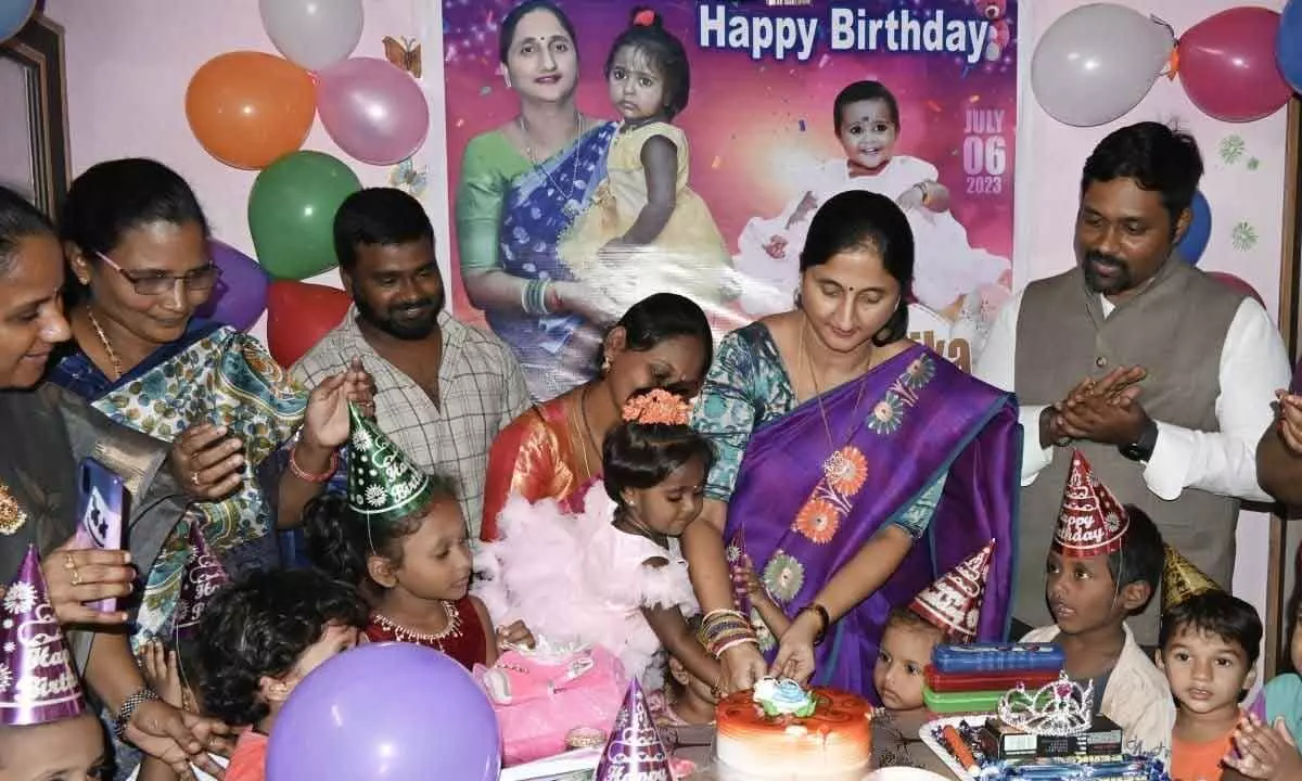 Rajamahendravaram: Collector attends birthday party of adopted girl