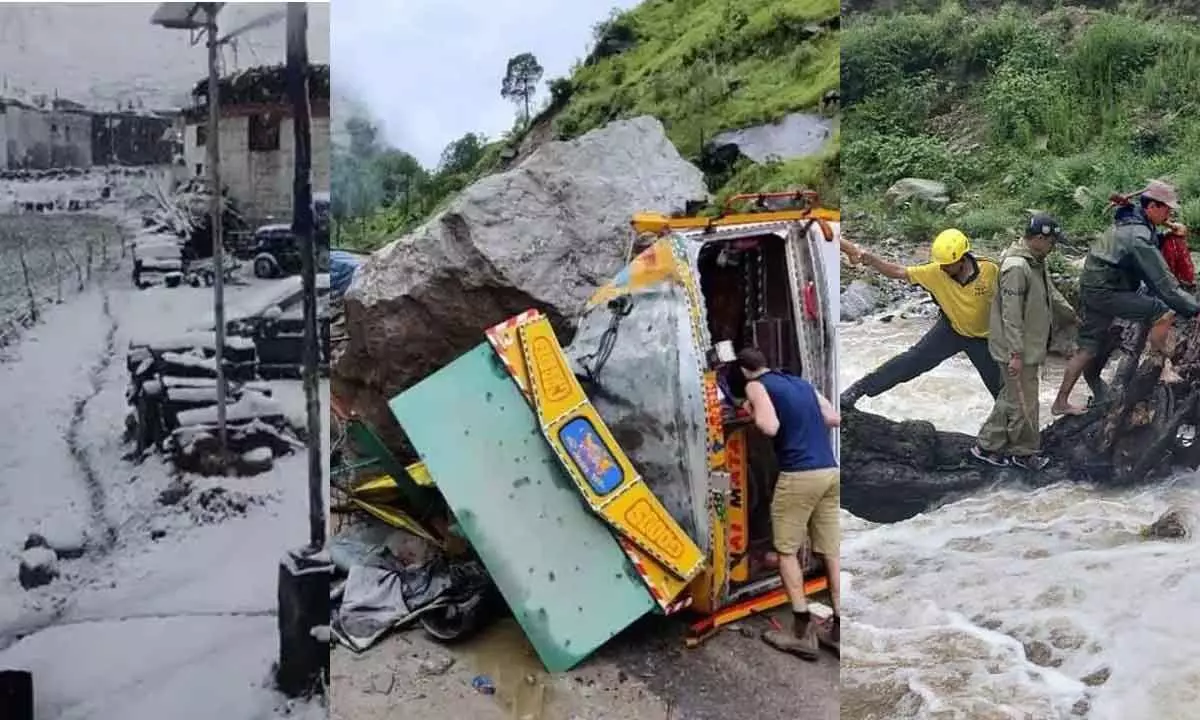 Snow fall, landslides torrential rains hamper relief operations in Himachal Pradesh