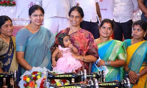 Minister Sabitha Indra Reddy lays foundation for CC roads in Jalpally