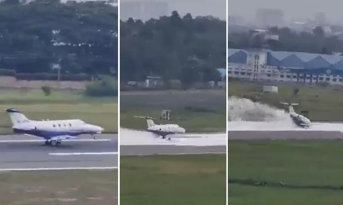 Watch The Viral Video Of Private Aircraft Making An Emergency Landing At HAL Airport In Bengaluru