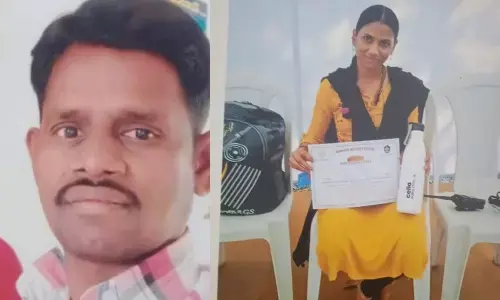 Home Guard Pushpa Giri and K Ashokamma alias Aswini with the commendation certificate.