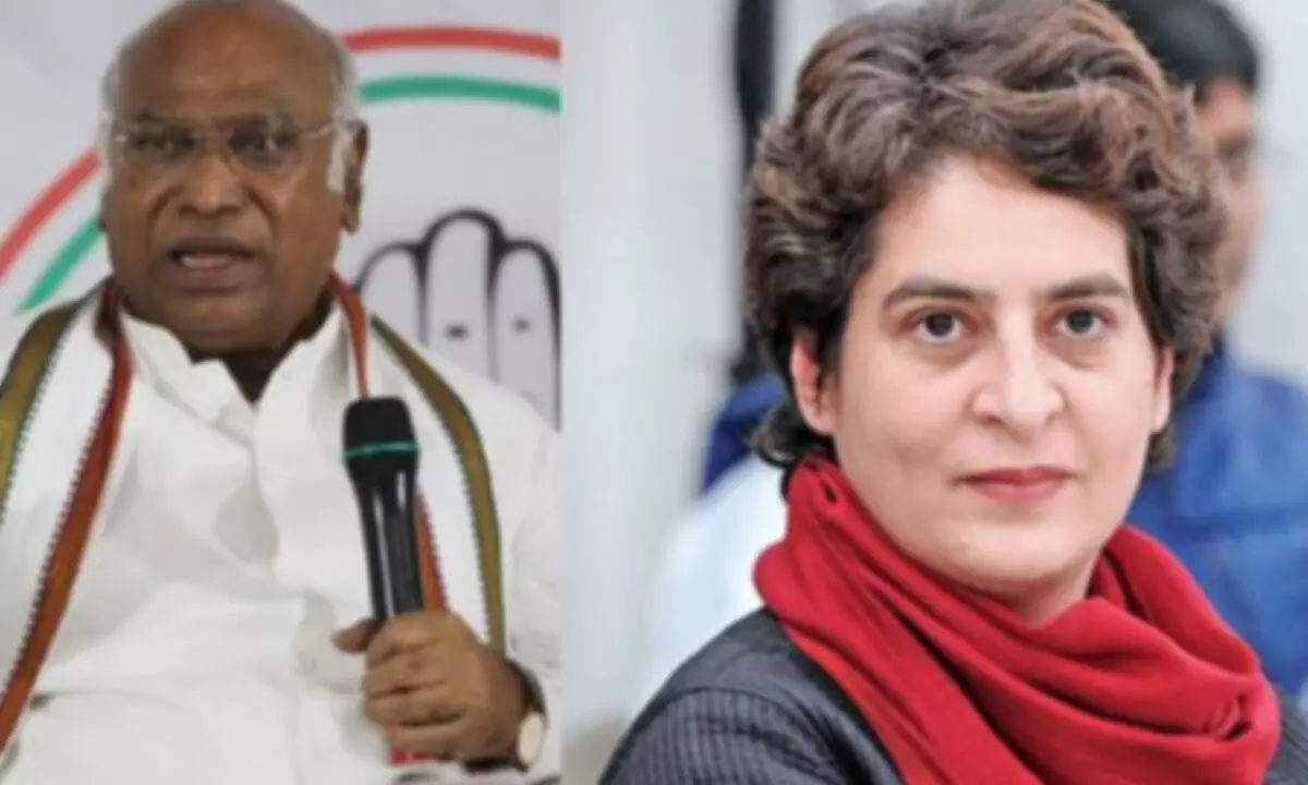 Mallikarjun Kharge and Priyanka Gandhi Vadra