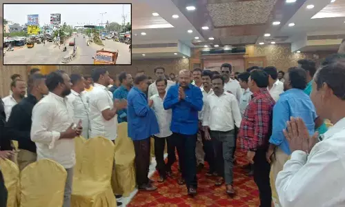 Panchakarla Ramesh Babu during an interaction with his supporters at Pendurthi in Visakhapatnam on Friday; A view of Pendurthi (Inset Pic)