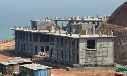 Work in progress at Rushikonda in Visakhapatnam