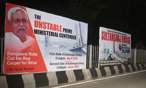 Protest Posters Target Bihar Chief Minister Nitish Kumar: Bridge Collapses And Controversy Surround Opposition Meeting