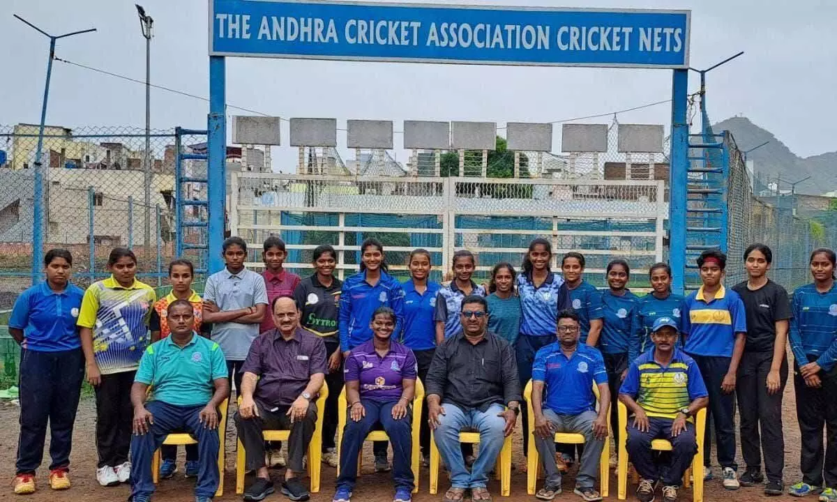 The Krishna District Cricket Association (KDCA) members along with the selected under-19 girls’ cricket team