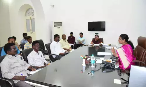 District Collector M Gautami addressing the electoral officers and staff over revision of electoral rolls in Anantapur on Thursday.