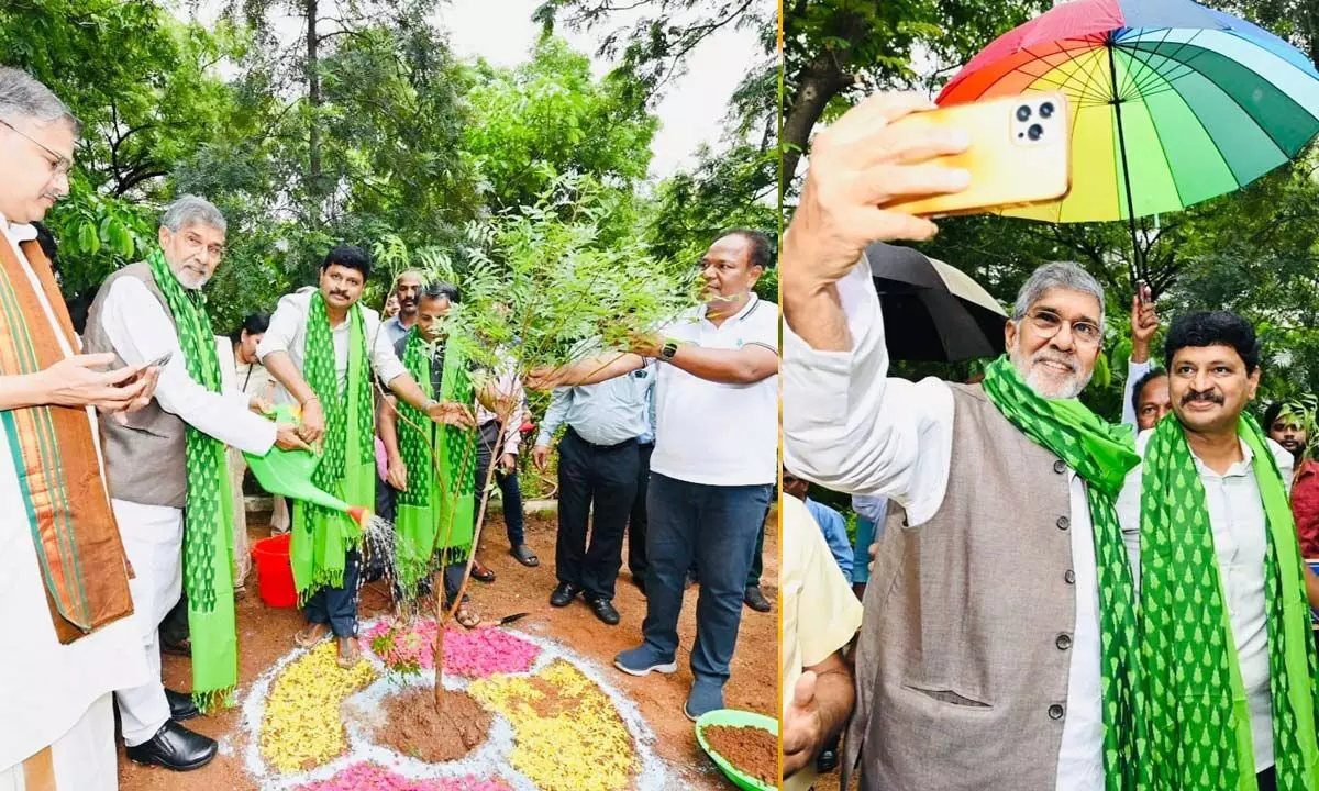 Nobel Peace Prize Laureate Kailash Satyarthi participates in Green India Challenge”