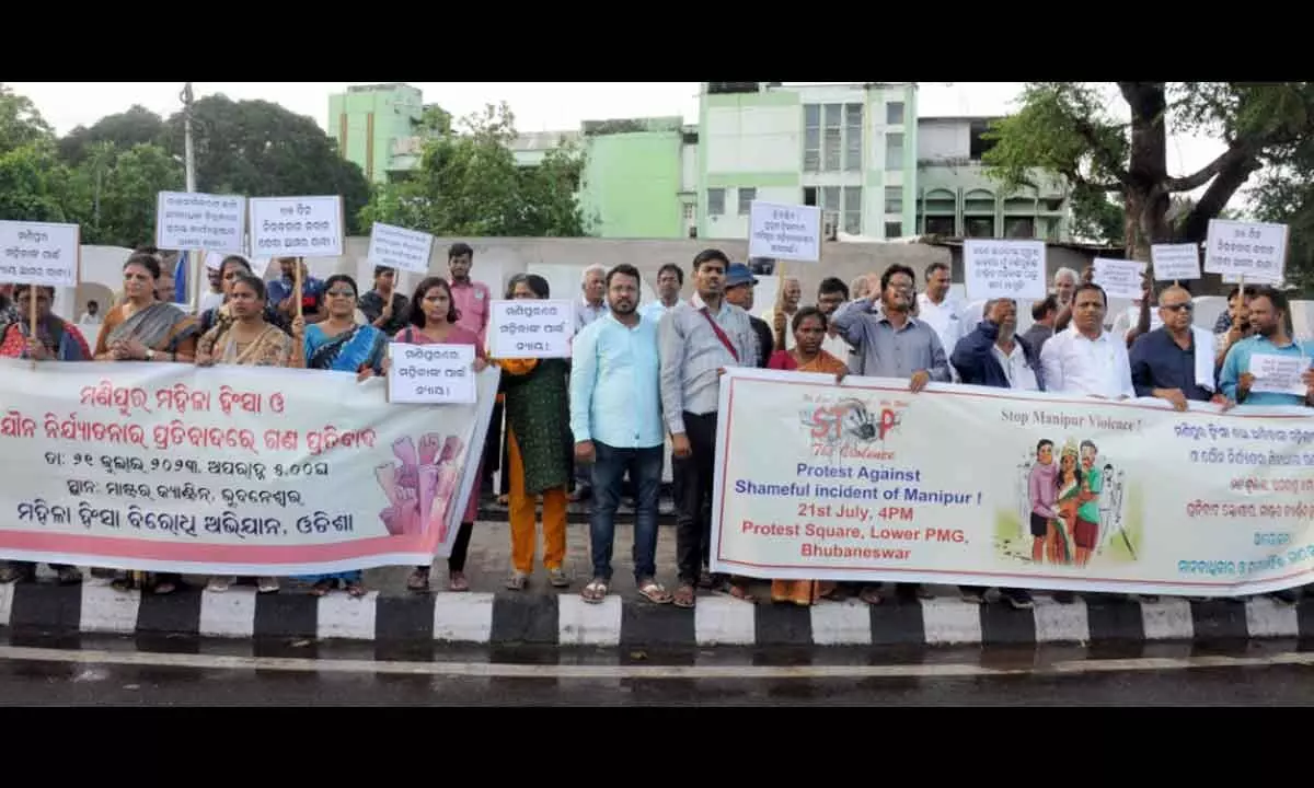 Civil society groups stage protest against Manipur shocker