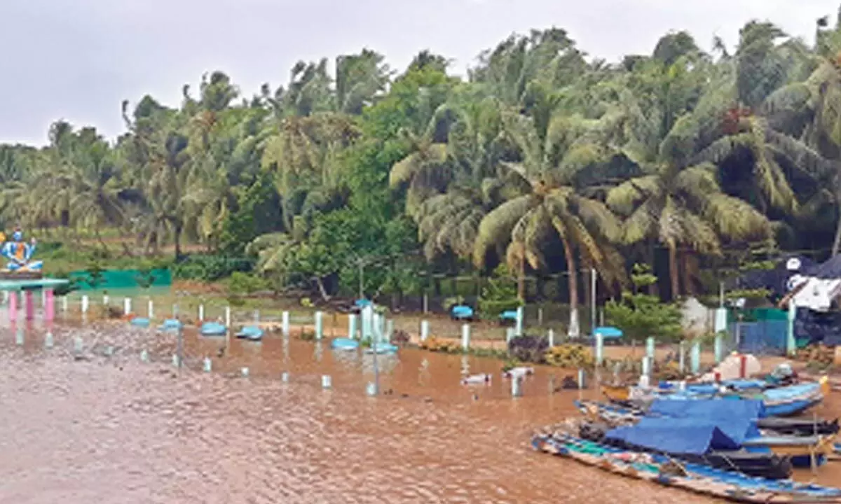 Saladi Vari Palem surrounded by floodwater in I Polavaram mandal