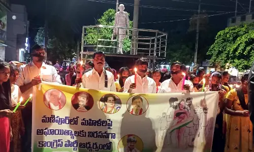 Peace rally with candles to protest the Manipur incident