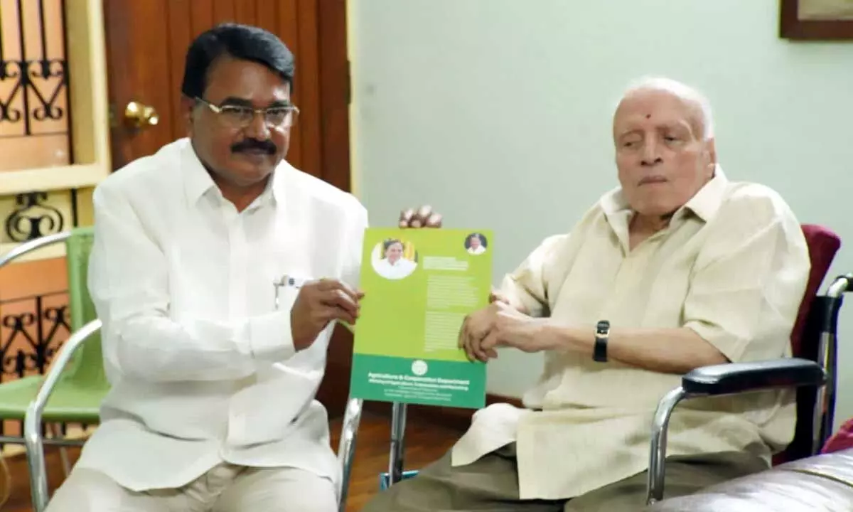 TS agriculture delegation meets Prof Swaminathan