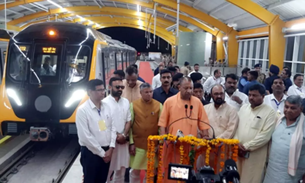 Yogi Adityanath inaugurates high speed train trial of Agra Metro