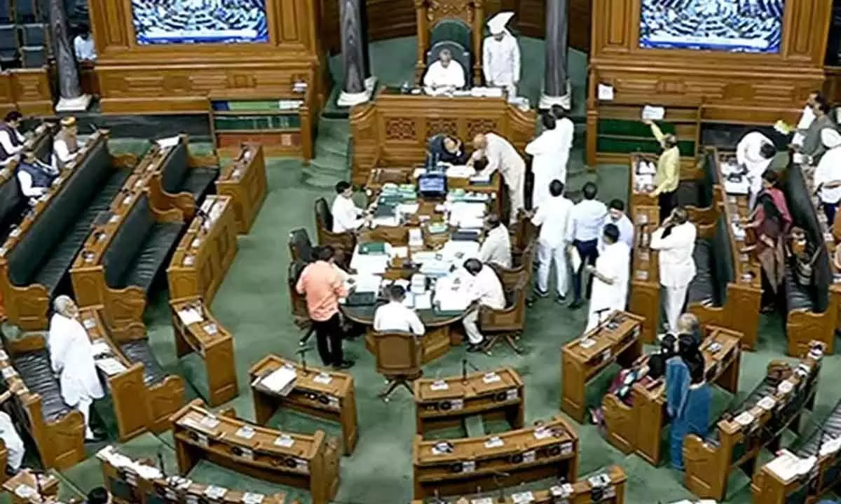 Lok Sabha adjourned for the day after passage of two bills amid protests over Manipur issue