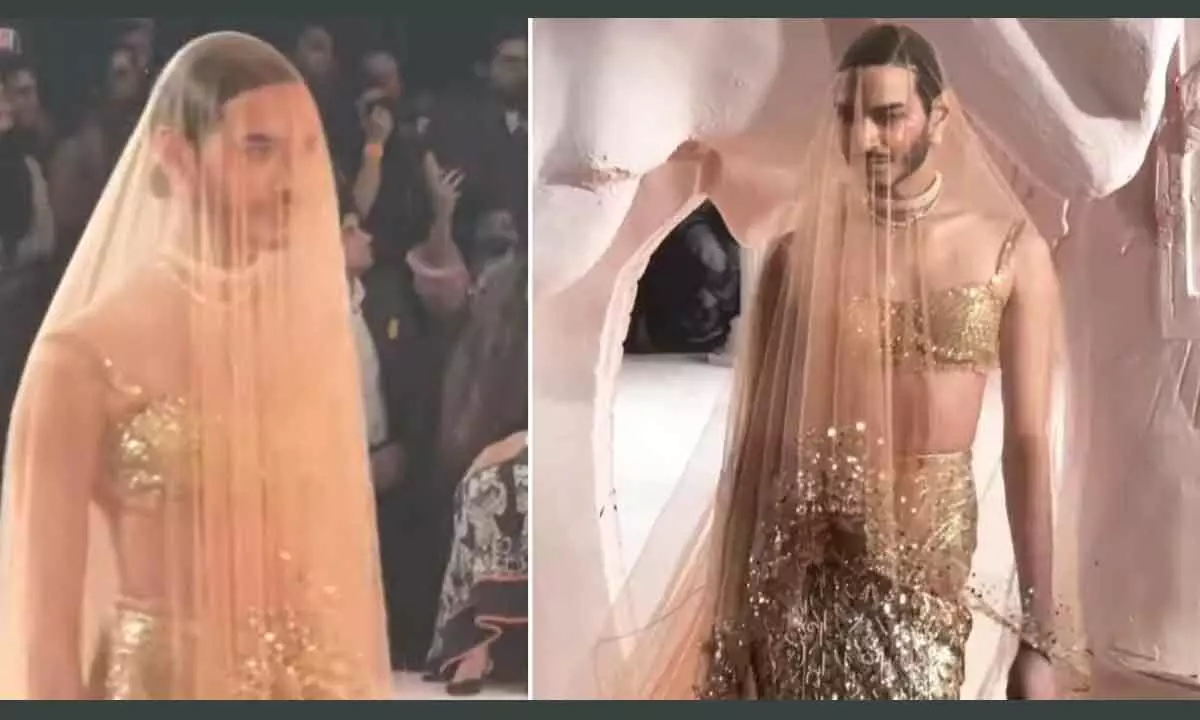 Gay Model Breaks Norms, Slips Into Lehenga For Falguni & Shane Peacock At India Couture Week 2023