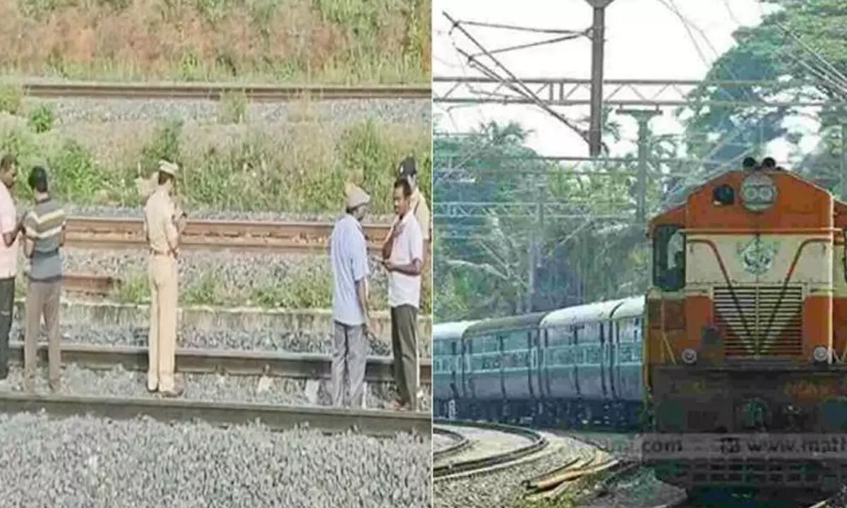 Major accident averted to a train in Nellore after a iron rail was out on track