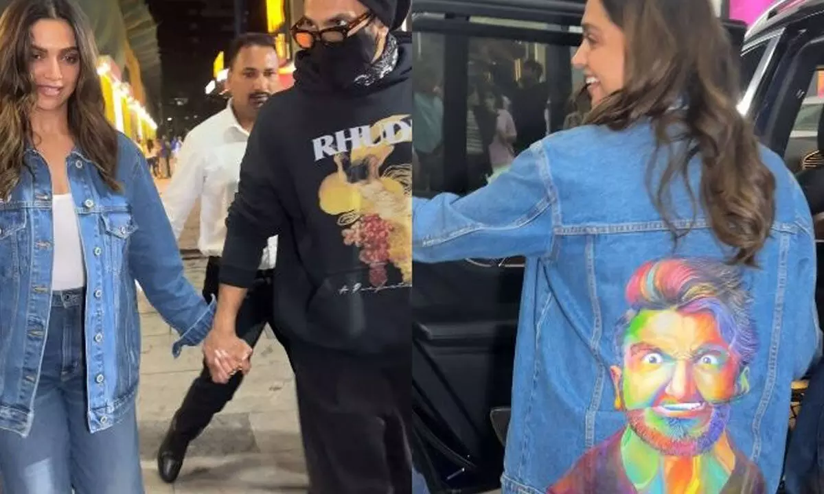 Deepika sets couple goals as she wears jacket with Ranveer’s face painted on it