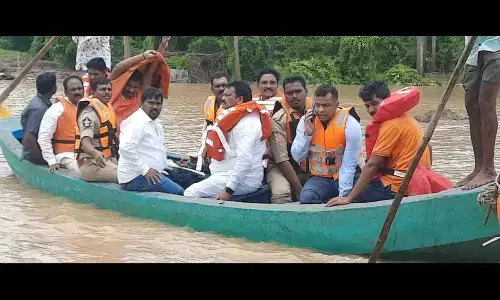 Konaseema district collector Himanshu Shukla along with local MLA Kondeti Chittibabu and officials visited Veeravalli palem village in Ainavalli mandal on Sunday