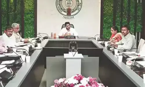 Chief Minister Y S Jagan Mohan Reddy holds a review on panchayat raj and rural development department at his camp office on Monday