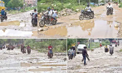 Rains ravage Hyd’bad roads; lay bare potholes, craters