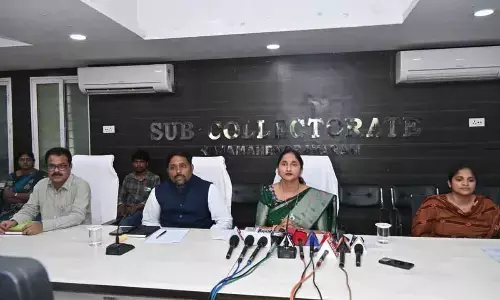 East Godavari district Collector Dr K Madhavi Latha speaking at a media conference in Rajamahendravaram on Tuesday
