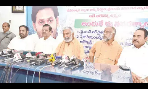 Minister Peddireddi Ramachandra Reddy addressing the media in Tirupati on Tuesday